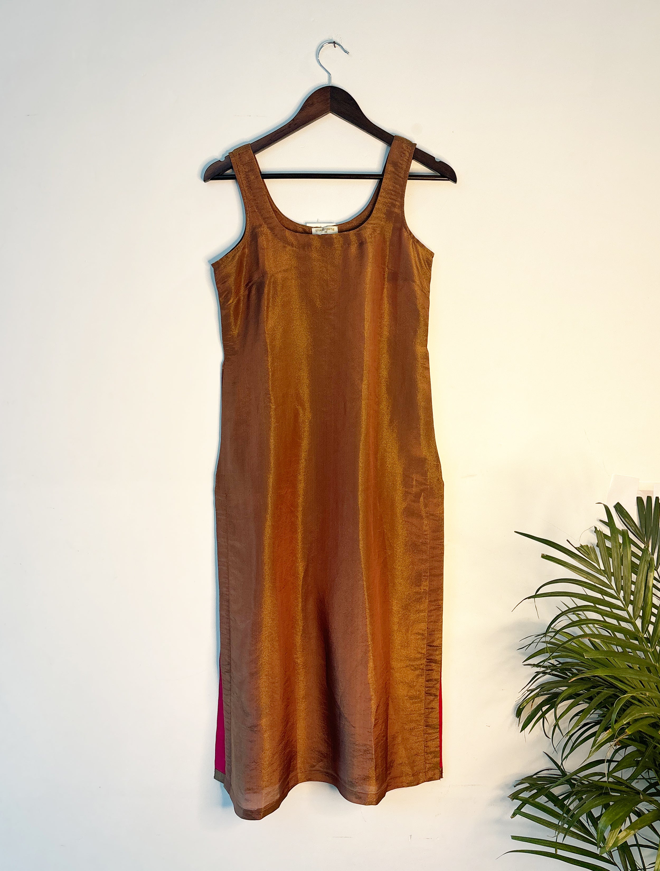 trueBrowns Bronze Tissue Kurta | Grocsy