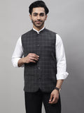 Even Apparels Men's Grey Nehru Jacket With Welt Pockets | Grocsy