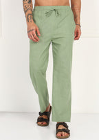 Fabmade Sage Linen Relaxed Trousers | Grocsy