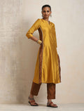 trueBrowns Gold Silk Kurta Set | Grocsy