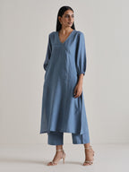 trueBrowns Light Blue Kurta Pant Set | Grocsy