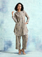trueBrowns Sage Printed Velvet Co-Ord Set | Grocsy