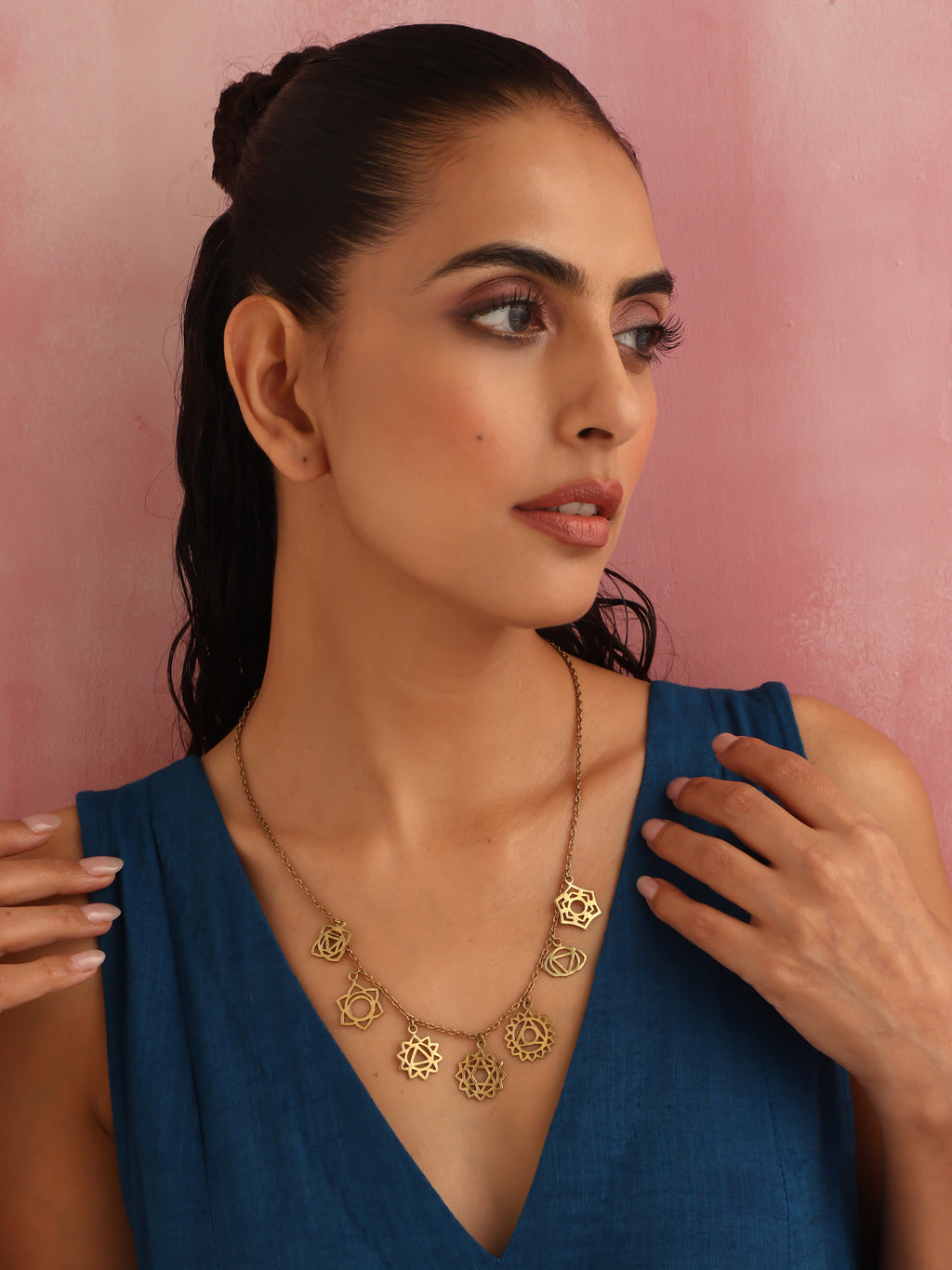 trueBrowns Brass Dangle Necklace | Grocsy