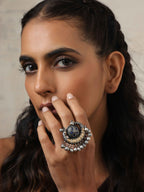 trueBrowns Silver Gold Tone Stone Ring | Grocsy