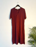 trueBrowns Maroon Slub Dress | Grocsy