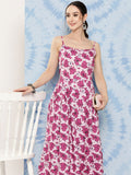 InWeave Women's Pink Fuchsia Japanese Art Strappy Set | Grocsy