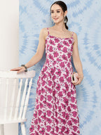 InWeave Women's Pink Fuchsia Japanese Art Strappy Set | Grocsy