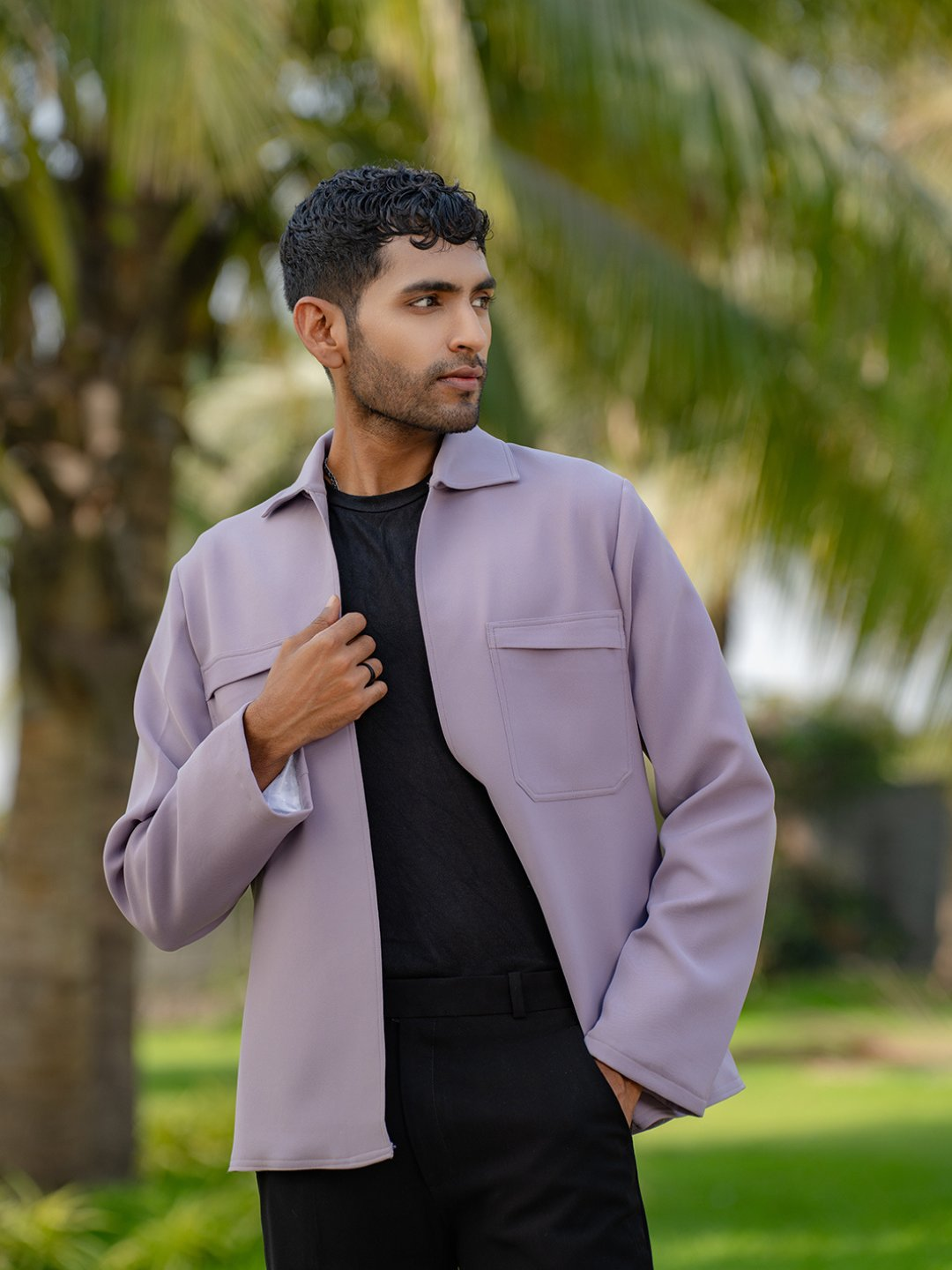 The Regal Layer Lavender Shacket by Hilo Design | Grocsy