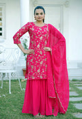 Yash Enterprise Trendy Foux Georgette Embroidery Red Readymade Salwar Suit | Grocsy