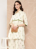 Ahalyaa Printed Cotton Tunic with Palazzos | Grocsy