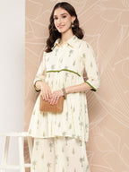 Ahalyaa Printed Cotton Tunic with Palazzos | Grocsy