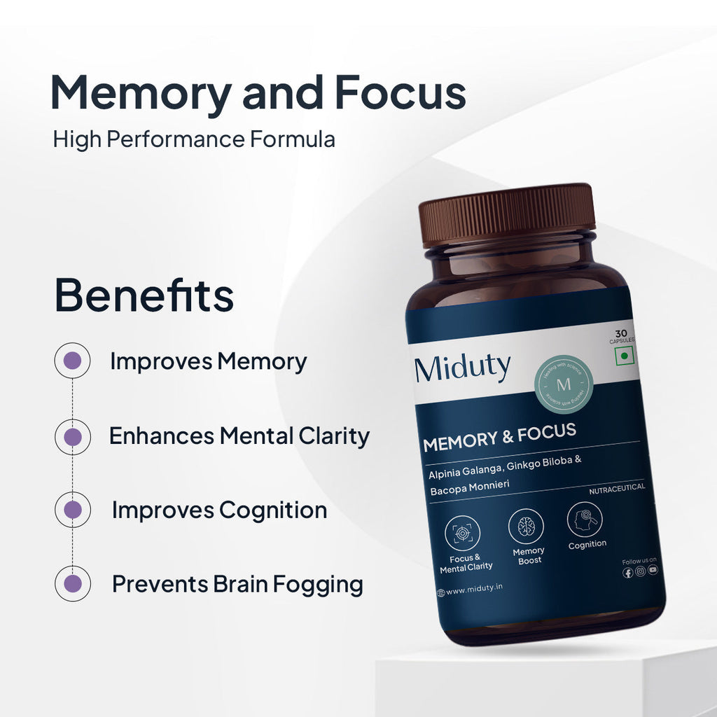 Miduty by Palak Notes Memory & Focus Capsules | Grocsy
