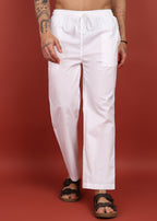 Fabmade Men’S Whitte Linen Drawstring Pyjama | Grocsy