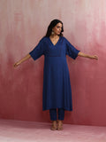 trueBrowns Blue Modal Kimono sleeve Kurta set | Grocsy
