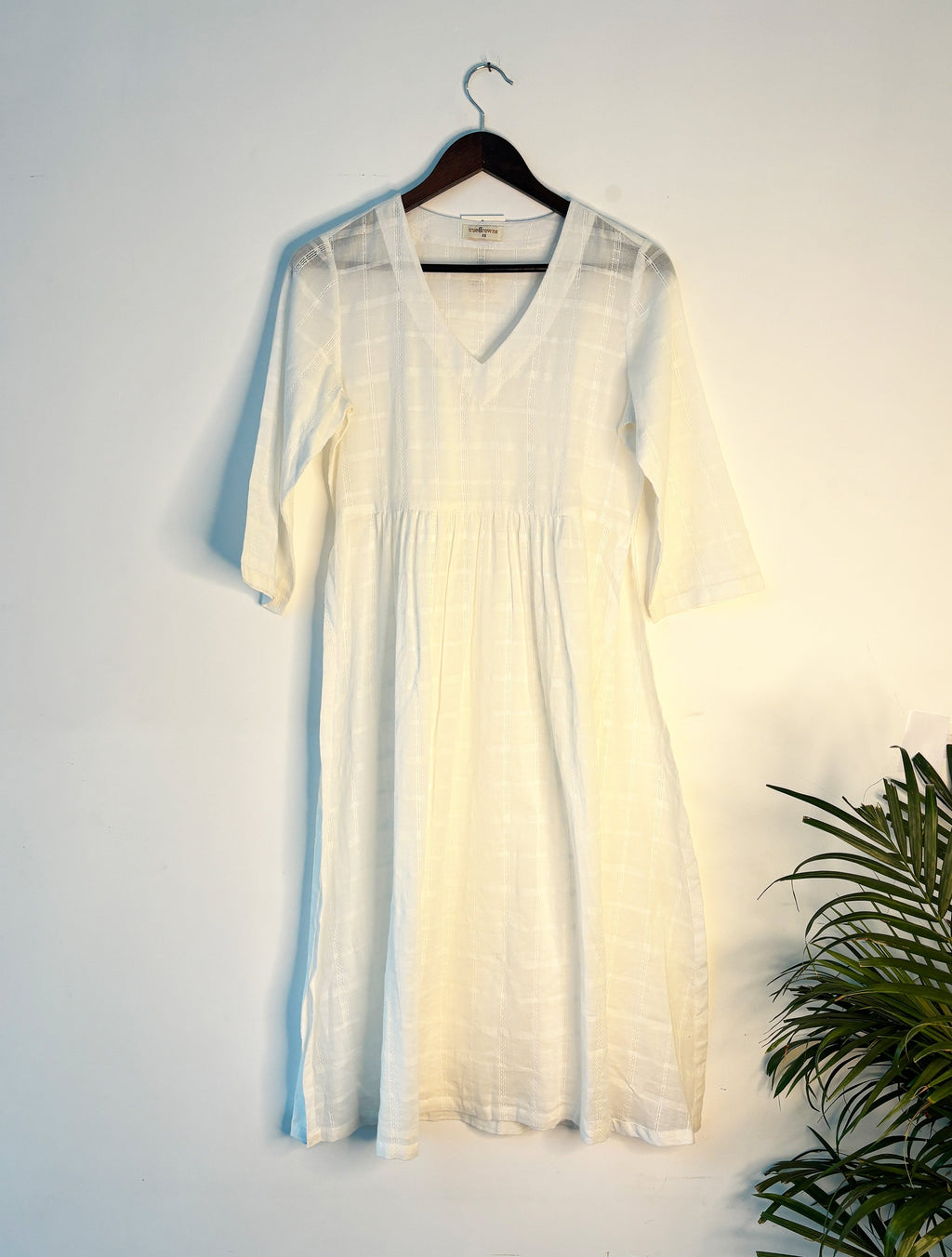 trueBrowns White Square Dobby Kurta | Grocsy