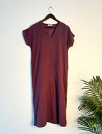 trueBrowns Purple Gauze Dress | Grocsy