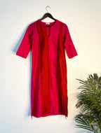trueBrowns Pink Metallic Kurta | Grocsy