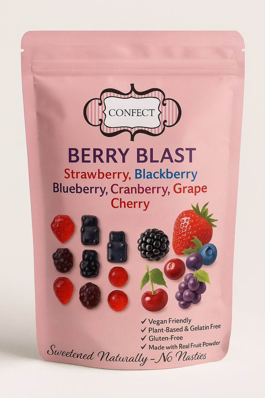Confect Berry Blast Gummies | Pack of Strawberry, Blackberry, Blueberry, Cranberry, Grape, Cherry Gummies | | Grocsy