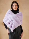 InWeave Women's Mauve Fur Cape | Grocsy