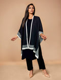 trueBrowns Black Woollen Kaftan Cape | Grocsy