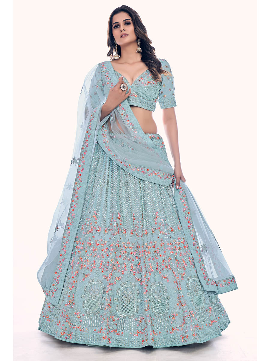 Myra Firozi Soft Net Embroidered Designer Lehenga Choli | Grocsy