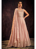 Myra Baby Pink Real Georgette Designer Gown Style Suit | Grocsy
