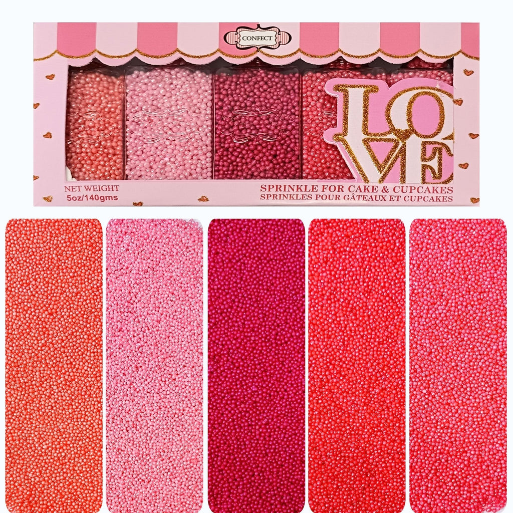 Confect Valentine Sprinkles | 02 Edible Decoration for Baking & Dessert | Grocsy