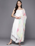 Ahalyaa Floral Embroidered Gotta Patti Pure Cotton Kurta With Palazzos & Dupatta | Grocsy