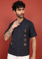 Fabmade Midnight Bloom Printed Shirt | Grocsy