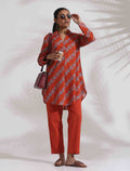 trueBrowns Orange Cotton Print Co-ord Set | Grocsy