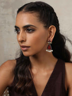 trueBrowns Silver Gold Tone Petal Dangle Earrings | Grocsy