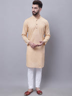 Even Apparels Yellow Pure Cotton Kurta With Band Collar | Grocsy