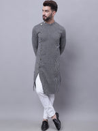 Even Apparels Black Sherwani Kurta With Asymetrical Cut | Grocsy