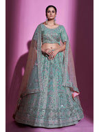 Myra Blue Gota Silk Embroidered Designer Lehenga Choli | Grocsy
