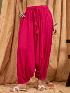 InWeave Fuchsia Solid Harem Pant | Grocsy
