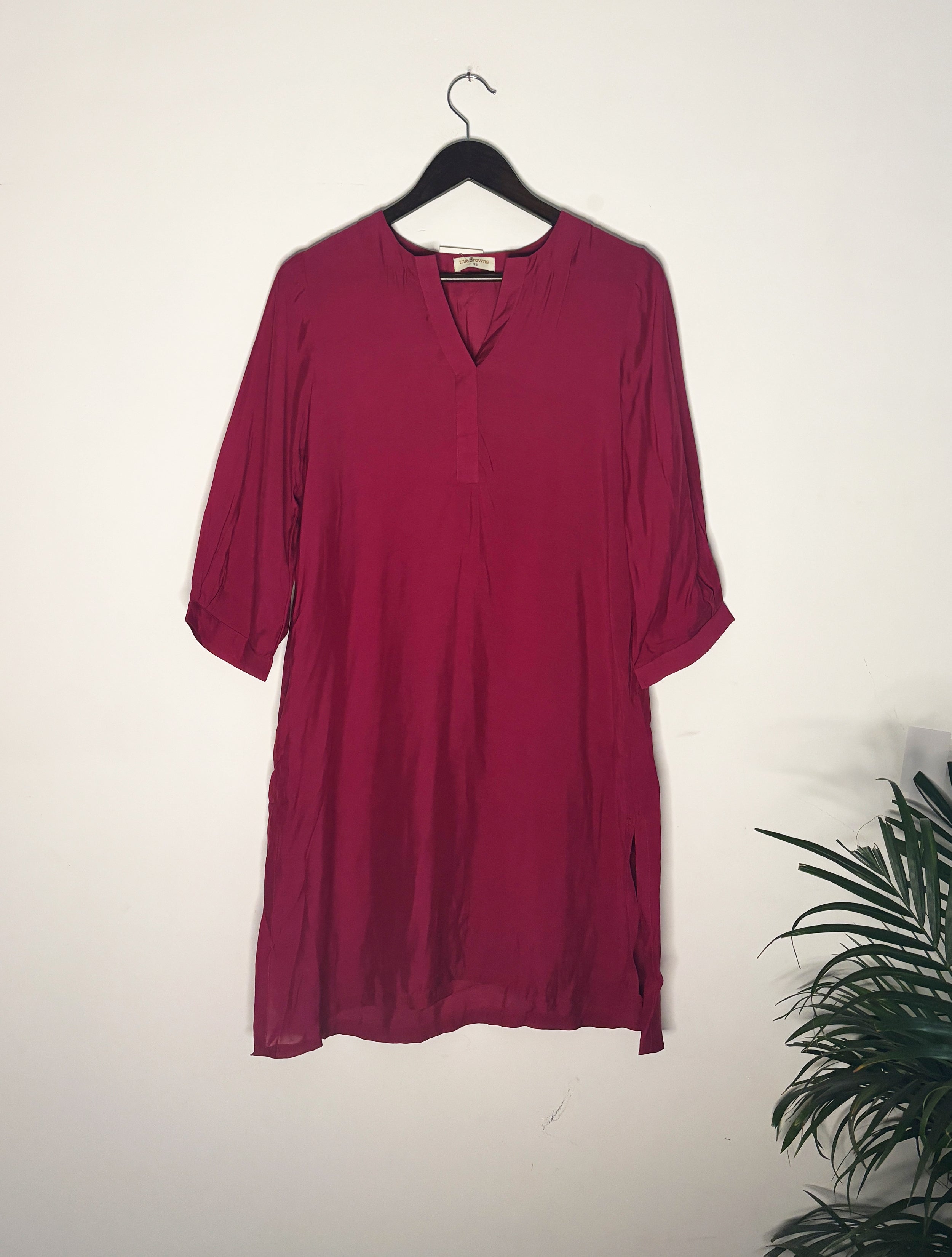 trueBrowns Magenta Pink Muslin Top | Grocsy