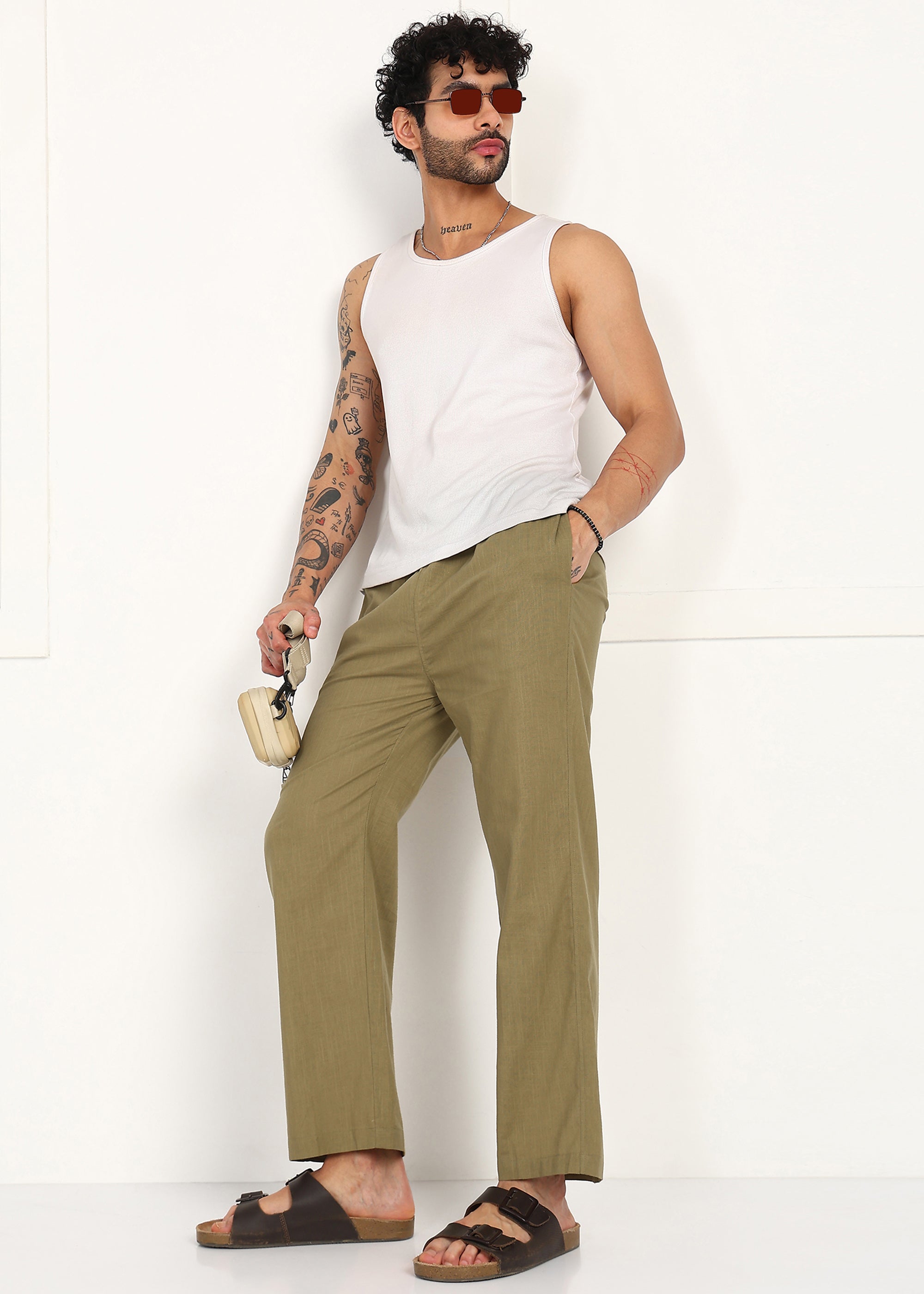 Fabmade Olive Root Linen Pyjama | Grocsy