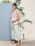 Ahalyaa Printed Waist Tie-Ups Basic Jumpsuit | Grocsy