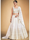 Myra White Georgette Real Georgette Lehenga Choli | Grocsy