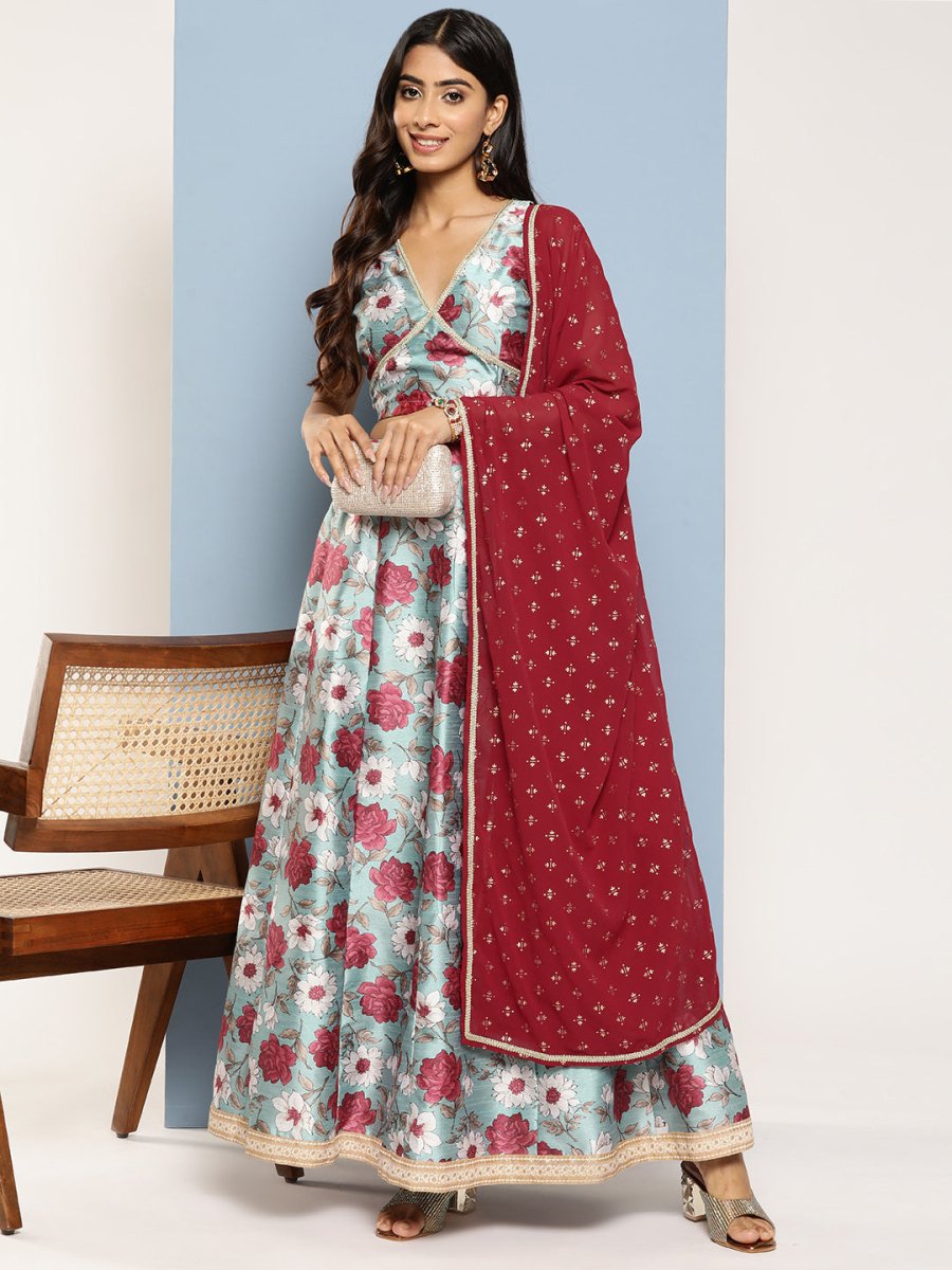 Ahalyaa Printed Ready to Wear Lehenga & Blouse With Dupatta | Grocsy