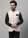 Even Apparels Men's Cream Pure Wool Nehru Jacket | Grocsy