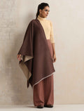 trueBrowns Dark Brown Reversible Woollen Stole | Grocsy