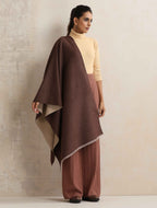 trueBrowns Dark Brown Reversible Woollen Stole | Grocsy
