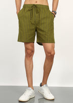 Fabmade Olive Rhythm Shorts | Grocsy