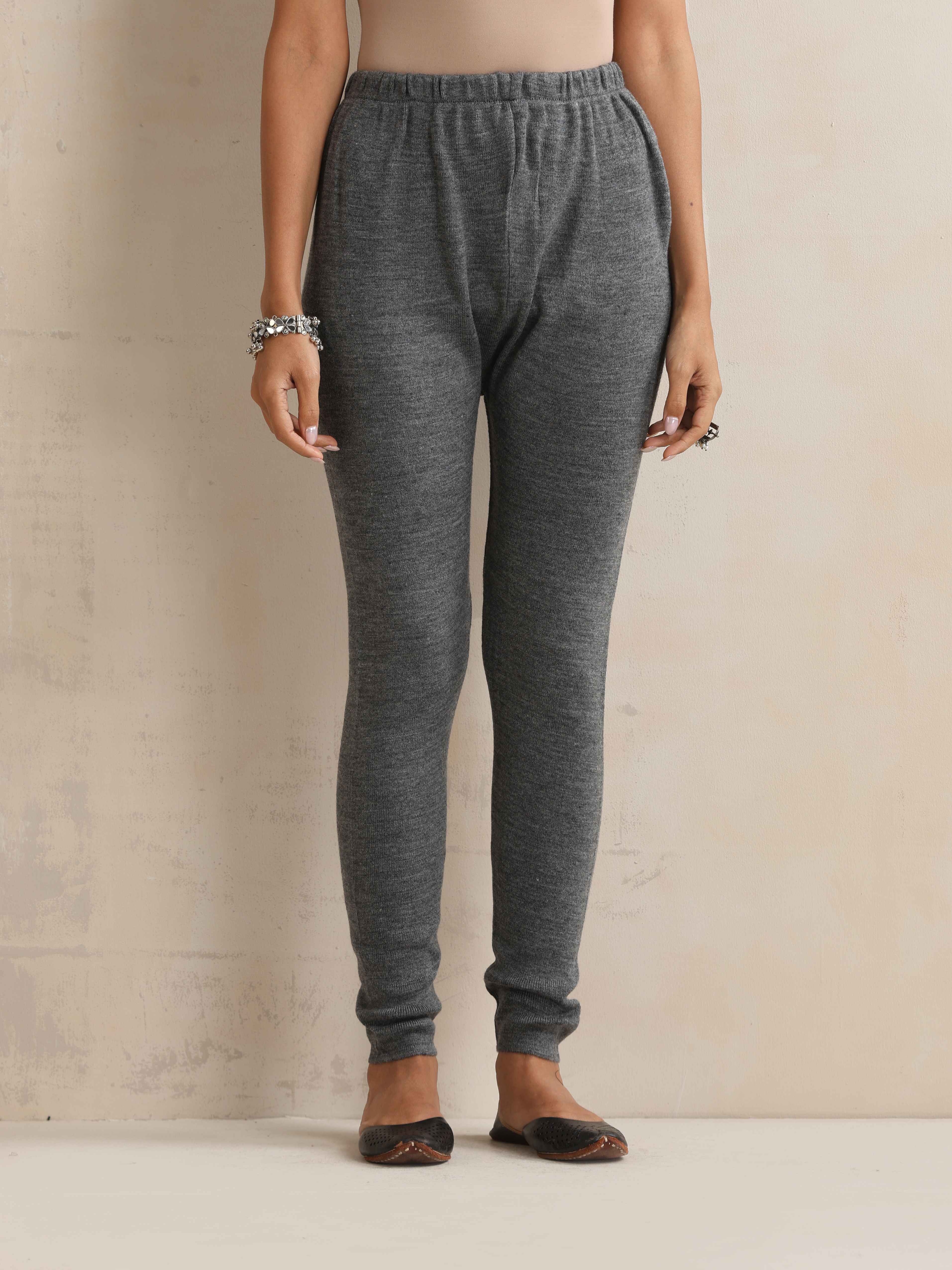 trueBrowns Grey Woollen Leggings | Grocsy