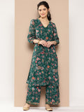 Ahalyaa Women Floral Printed Regular Gotta Patti Kurta with Palazzos | Grocsy