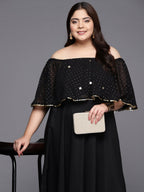 Ahalyaa Plus Size Off-Shoulder Maxi Ethnic Dress | Grocsy