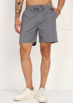 Fabmade Slate Drift Linen Pyjama Shorts | Grocsy
