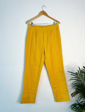 trueBrowns Mustard Gauze Dobby Pant | Grocsy