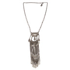 Silver-Plated Alloy Long Silver Oxidised Necklace - The Pari | Grocsy